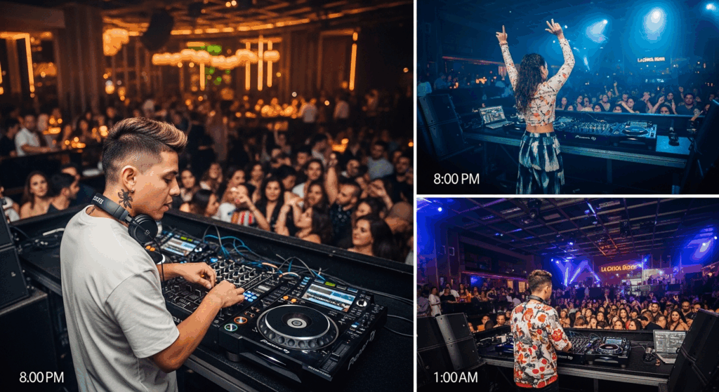 The club's resident roster includes talented selectors who understand how to build the perfect night. Expect names like DJ Carlito, known for his seamless blends of reggaeton classics with contemporary Latino trap, and La Chica Boom, whose sets fuse Brazilian carioca funk with deep house grooves. These residents maintain the venue's signature sound while reading the crowd expertly, transitioning from dinner lounge vibes at 8:00 PM to peak-time energy by 1:00 AM.
